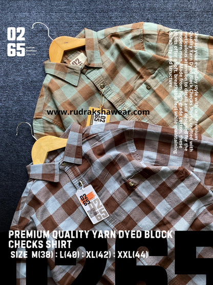Full Sleeve Yarn Dyed Block Checks Shirt- Premium Range By 0265