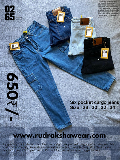 Baggy 6 Pockets Cargo Jeans