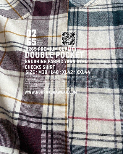 0265 Premium Double Pocket Brushing Fabric Full Sleeve Shirt | Metal Snap Button | Ultra Soft Fabric