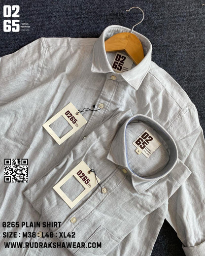 Melange Plain Full Sleeve Shirt | 100% Cotton | Back Side Box Pleated