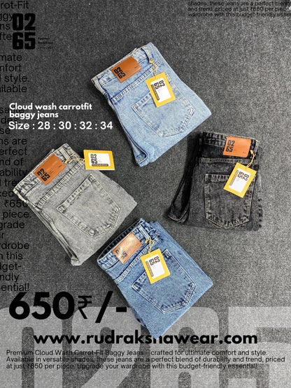 Carrot Fit Baggy Jeans By 0265 - Cloud Wash