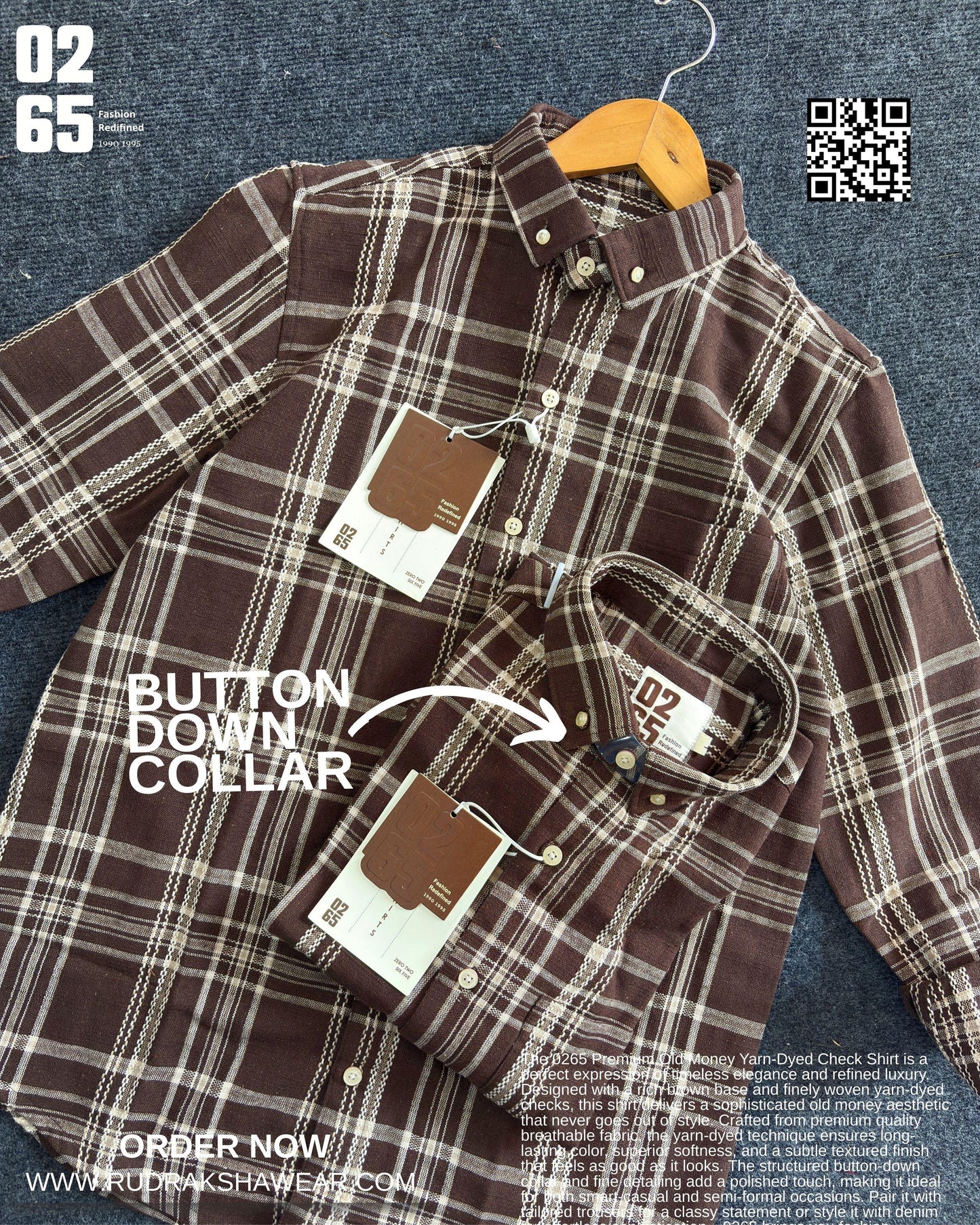 0265 Old Money Textured Checks Shirt | 100% Cotton | Full Sleeve