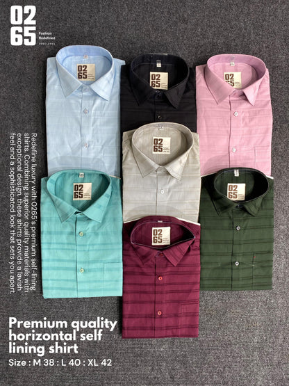 Self Lining Textured Full Sleeve Shirt - In Cotton Satin Fabric by 0265