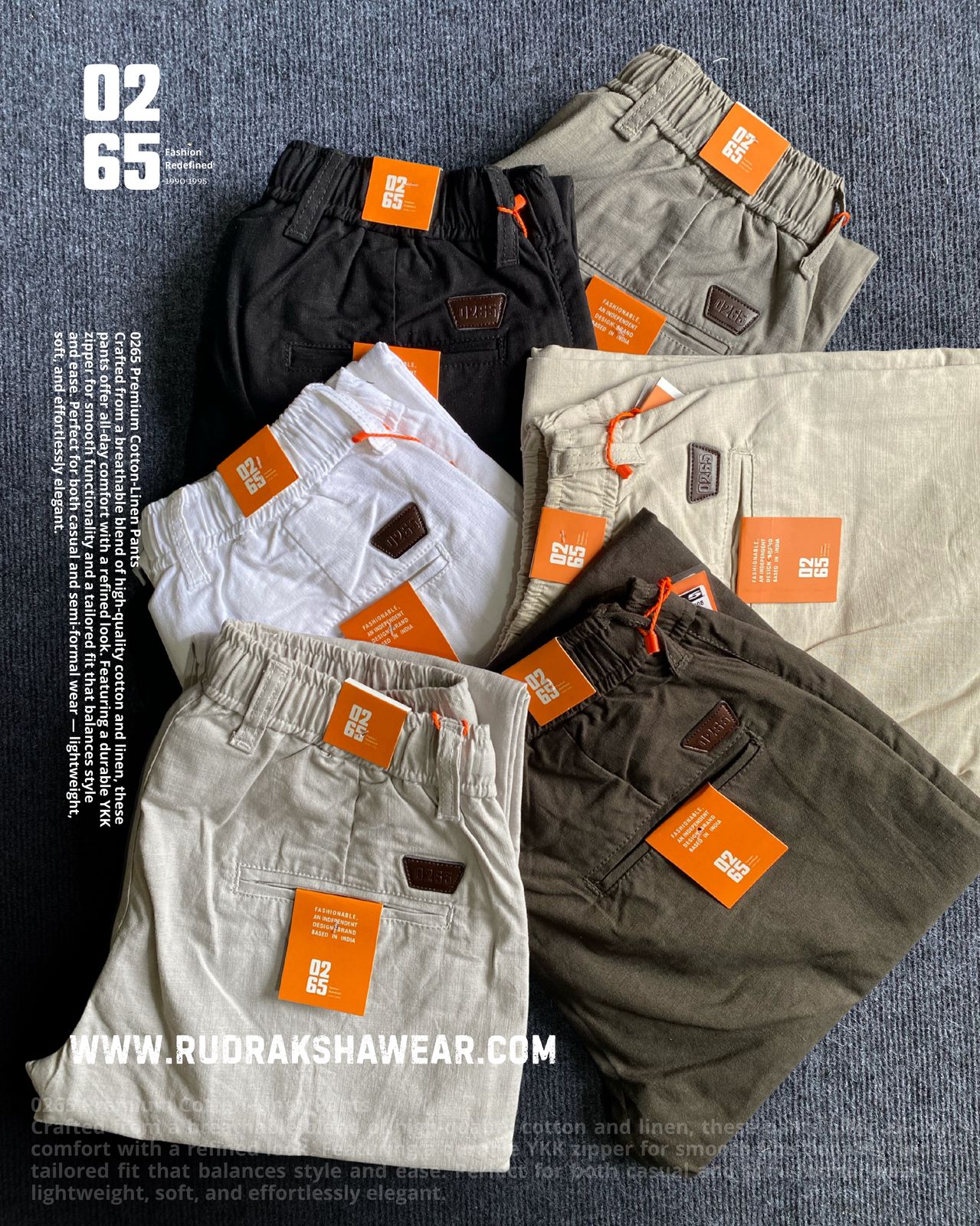 0265 Premium Cotton Linen Casual Pant for Men – Breathable Cotton Linen Blend, Stylish Cross Front Pockets, Drawstring Waist, Comfortable Fit, Durable Stitching, Perfect for Indian Weather, Ideal for Casual Wear, Travel & Daily Use