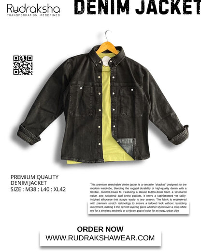 Denim Jacket | 2 Front Pocket | Stretchable Fabric | Metal Push Buttons | Best For Layering With Shirts & T-shirts