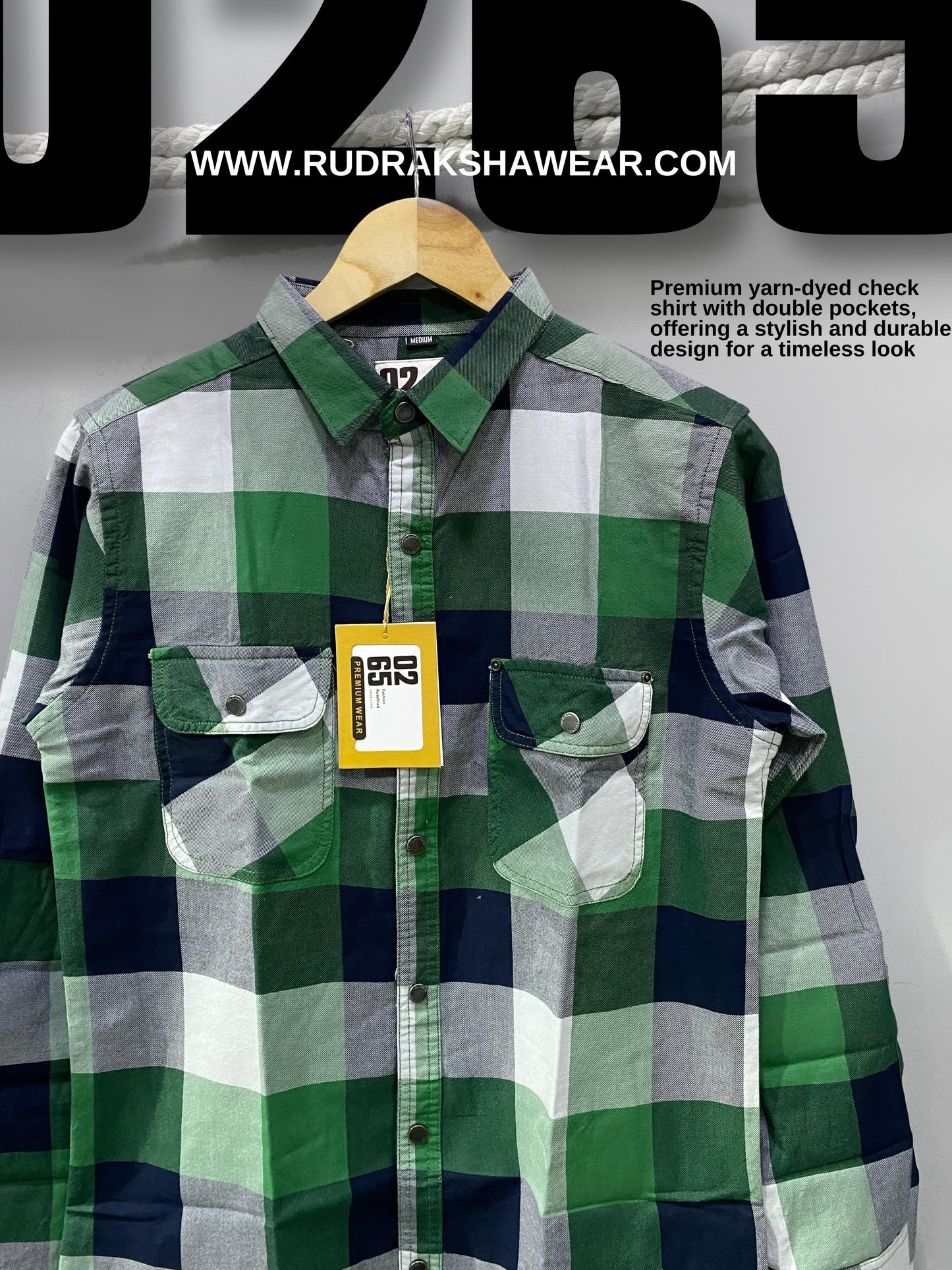 Premium Yarn Dyed Checks Double Pocket Shirt By 0265