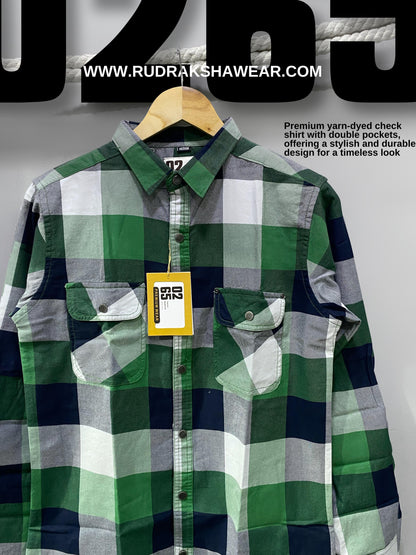 Premium Yarn Dyed Checks Double Pocket Shirt By 0265