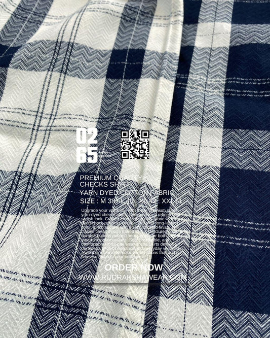 0265 Premium Yarn Dyed Checks Shirt | Stretchable | Full Sleeve | Metal Snape Buttons