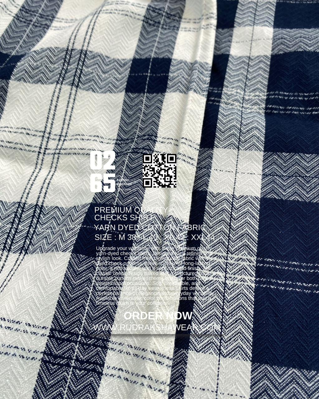 0265 Premium Yarn Dyed Checks Shirt | Stretchable | Full Sleeve | Metal Snape Buttons