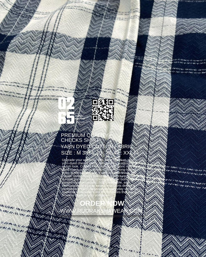 0265 Premium Yarn Dyed Checks Shirt | Stretchable | Full Sleeve | Metal Snape Buttons