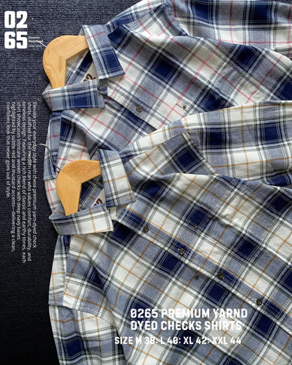 Indigo Full Sleeve Yarn Dyed Checks Shirt- Premium Range By 0265