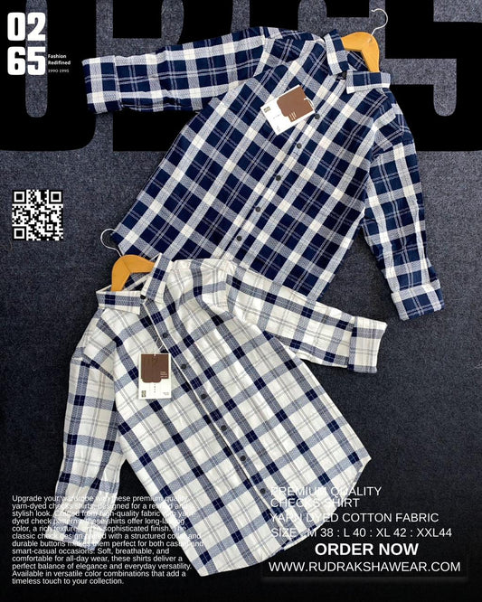 0265 Premium Yarn Dyed Checks Shirt | Stretchable | Full Sleeve | Metal Snape Buttons