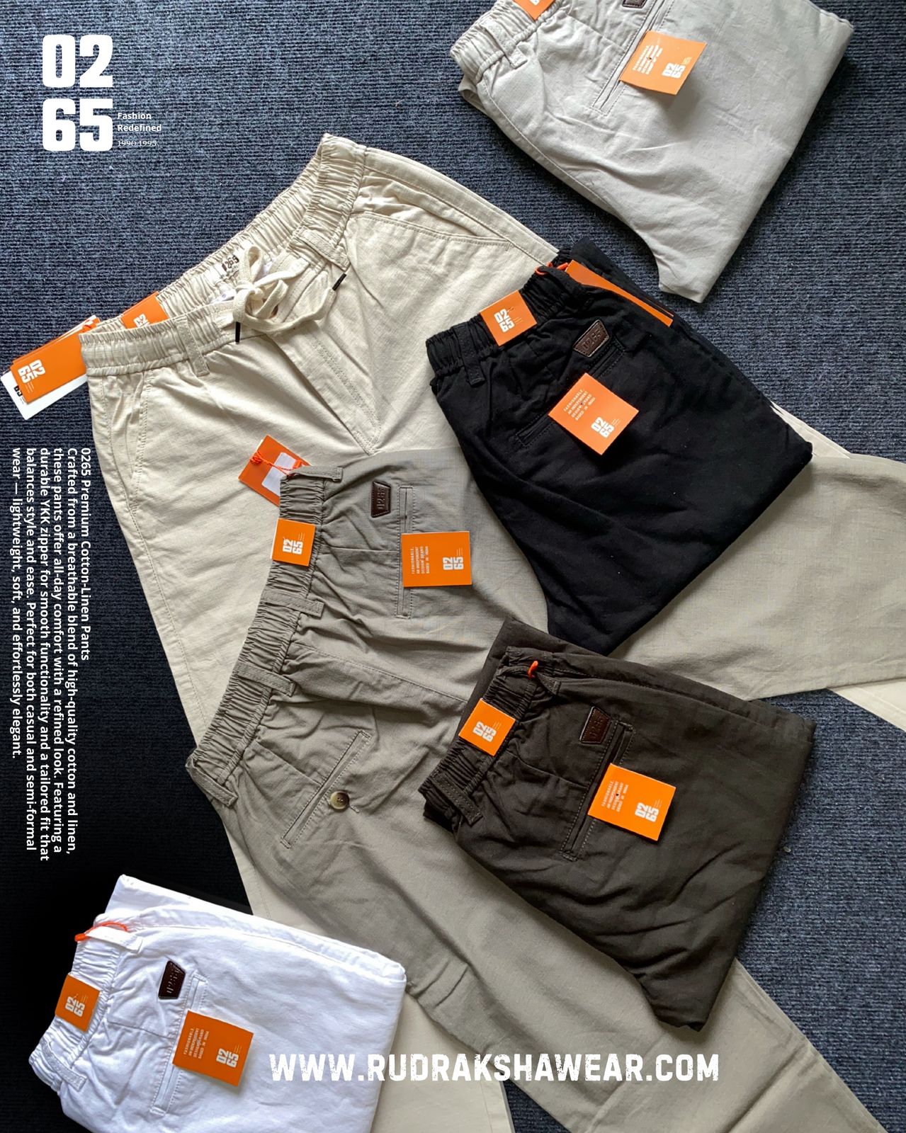 0265 Premium Cotton Linen Casual Pant for Men – Breathable Cotton Linen Blend, Stylish Cross Front Pockets, Drawstring Waist, Comfortable Fit, Durable Stitching, Perfect for Indian Weather, Ideal for Casual Wear, Travel & Daily Use