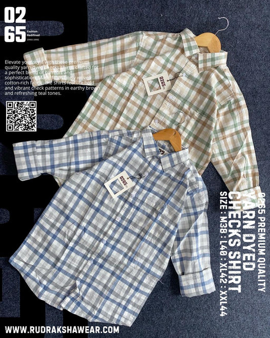 Full Sleeve Yarn Dyed Checks Shirt- Premium Range By 0265