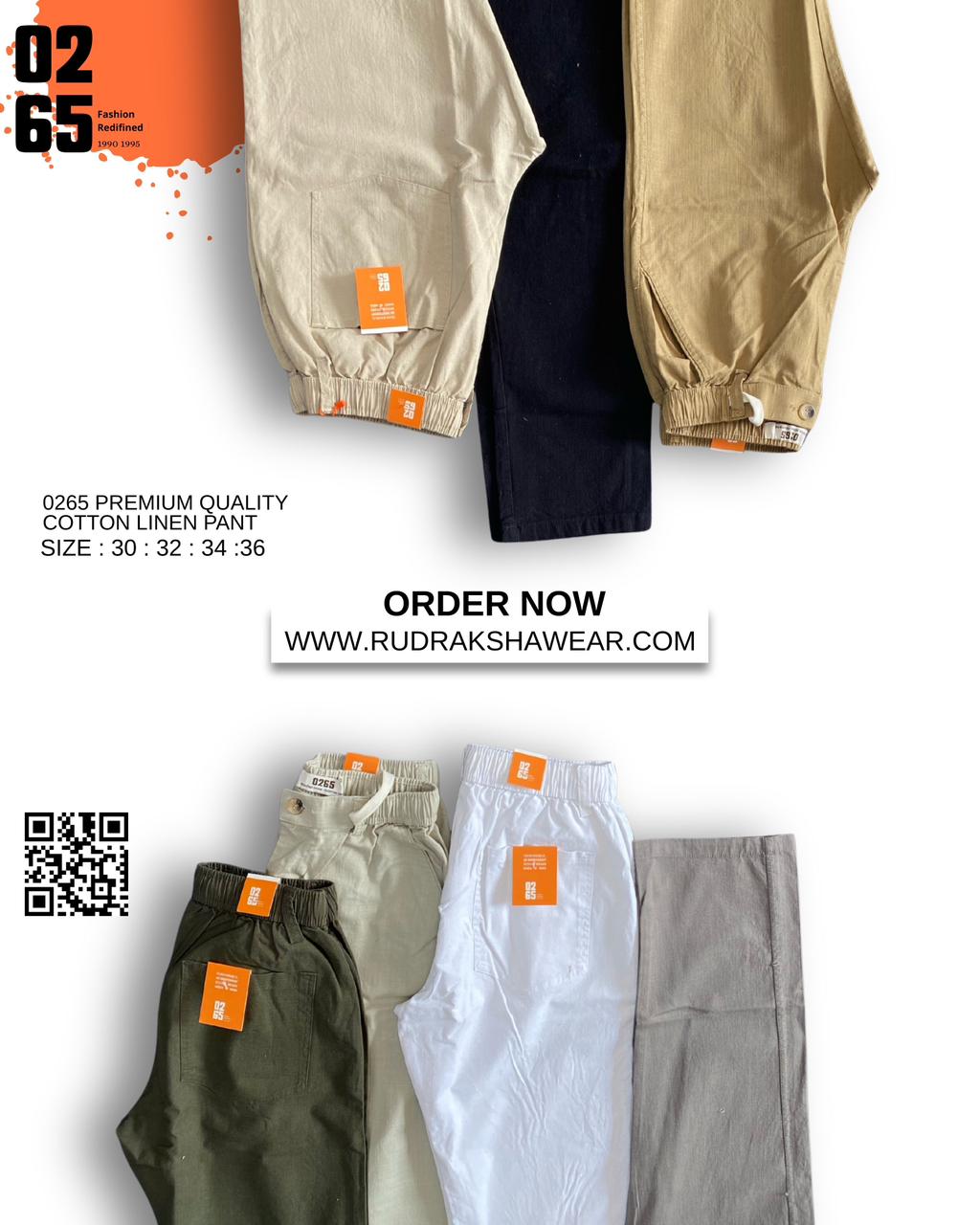 0265 Premium Cotton Linen Casual Pant | Front Right Pocket With Zipper | Length 40"/40.5" | Durable Fabric | Regular Fit | Best for Casual wear for Travelers