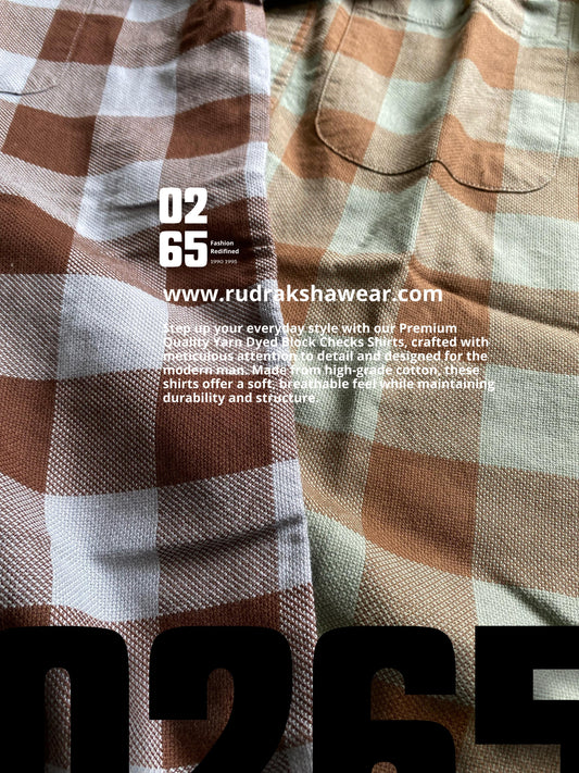 Full Sleeve Yarn Dyed Block Checks Shirt- Premium Range By 0265