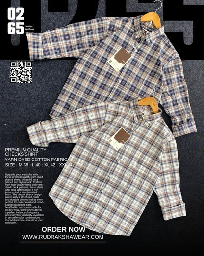 0265 Giza Cotton Yarn Dyed Checks Shirt | Summer | Ultra Soft