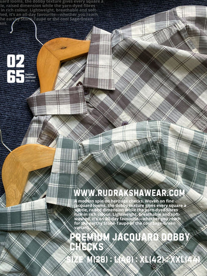 0265 Premium Jacquard Dobby Checks Full Sleeve Shirt