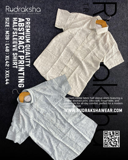 Premium Abstract Printed Half Sleeve Modal Shirt