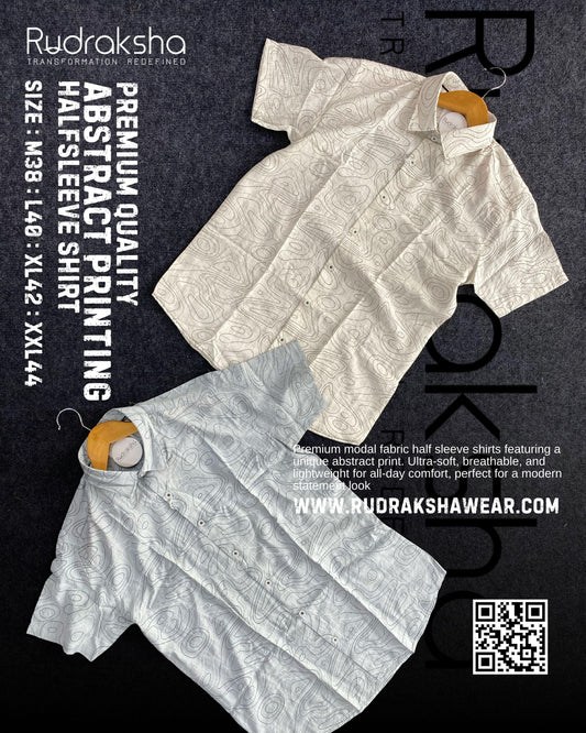 Premium Abstract Printed Half Sleeve Modal Shirt