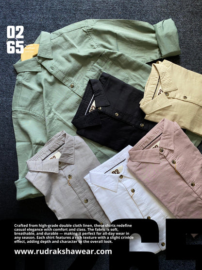 0265 Premium Double cloth cotton linen full sleeve shirt