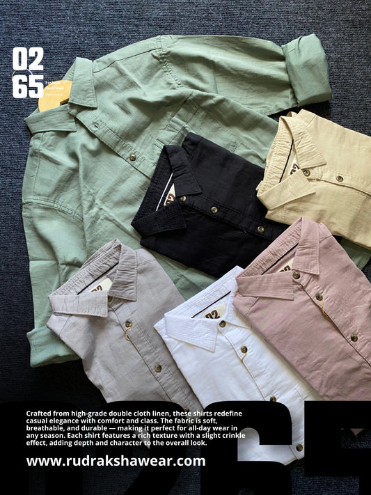 0265 Premium Double cloth cotton linen full sleeve shirt
