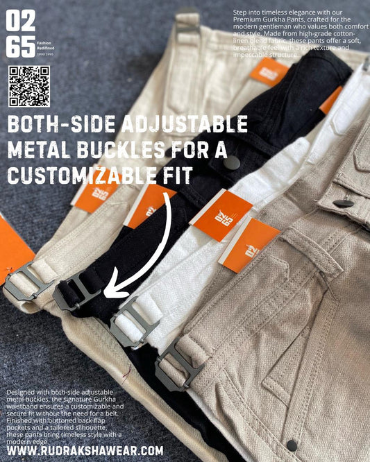 0265 Gurkha Trouser | Cotton linen weave | Length 40”