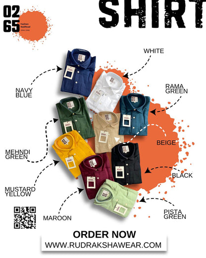 0265 Rich Cotton Fabric Full Sleeve Shirts | Back Side Box Pleated