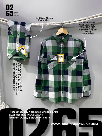 Premium Yarn Dyed Checks Double Pocket Shirt By 0265