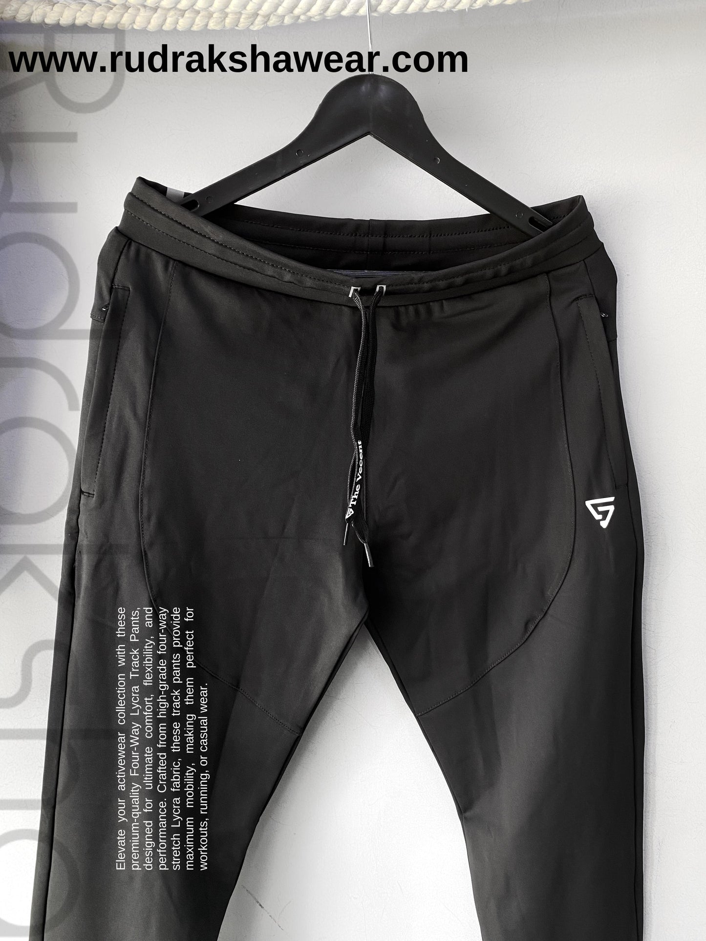4 Way Stretchable Track Pant - With Two front side pocket zippers