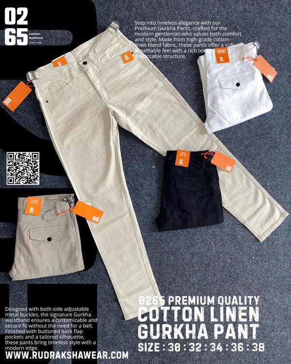 0265 Gurkha Trouser | Cotton linen weave | Length 40”