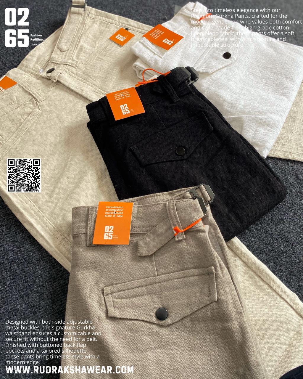 0265 Gurkha Trouser | Cotton linen weave | Length 40”