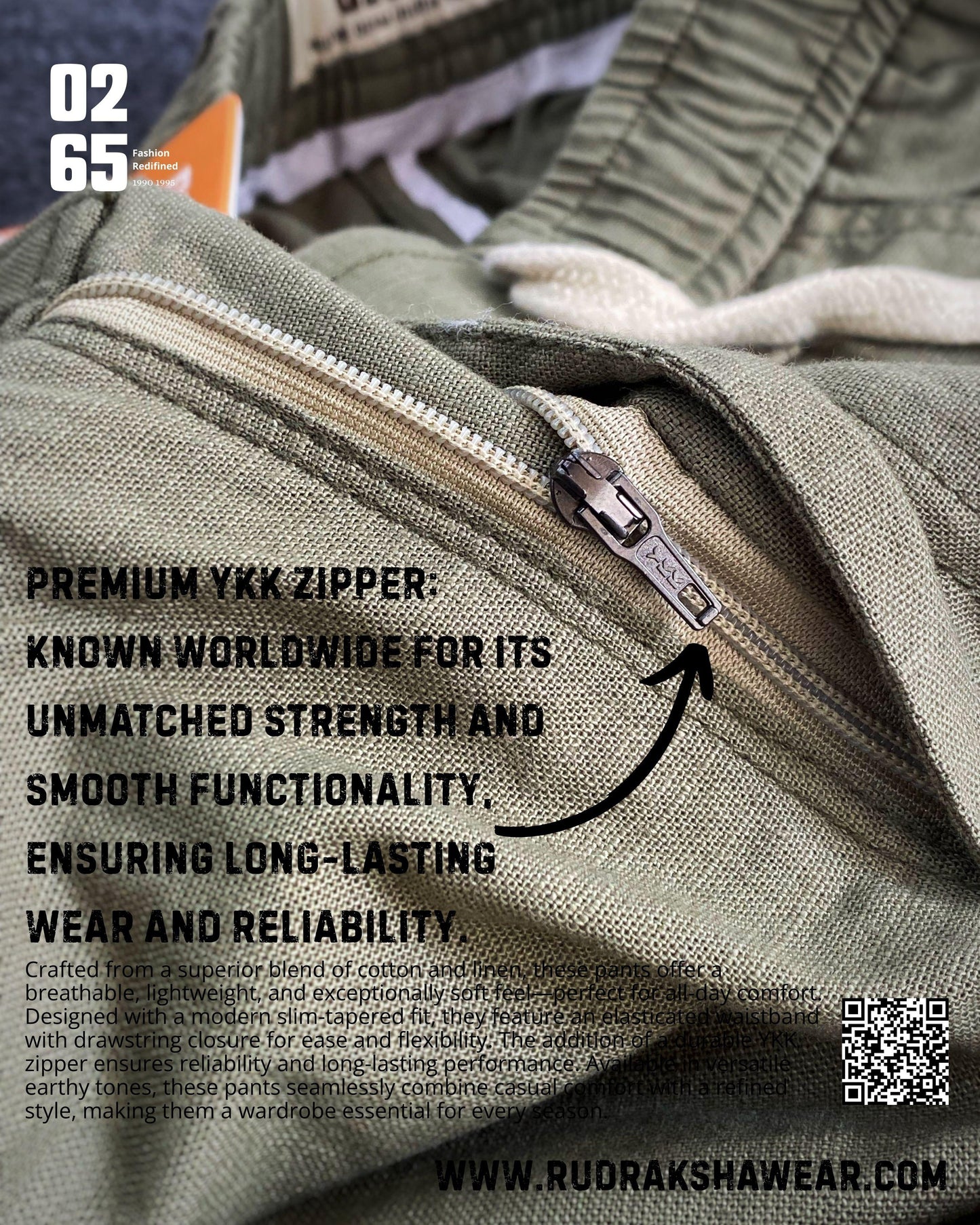 0265 Premium Cotton Linen Casual Pant | Length 40" to 40.5"