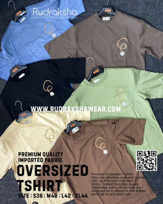 Premium Quality Imported 100% Cotton Fabric Oversized T-shirts | 220 GSM | Embroidered Work
