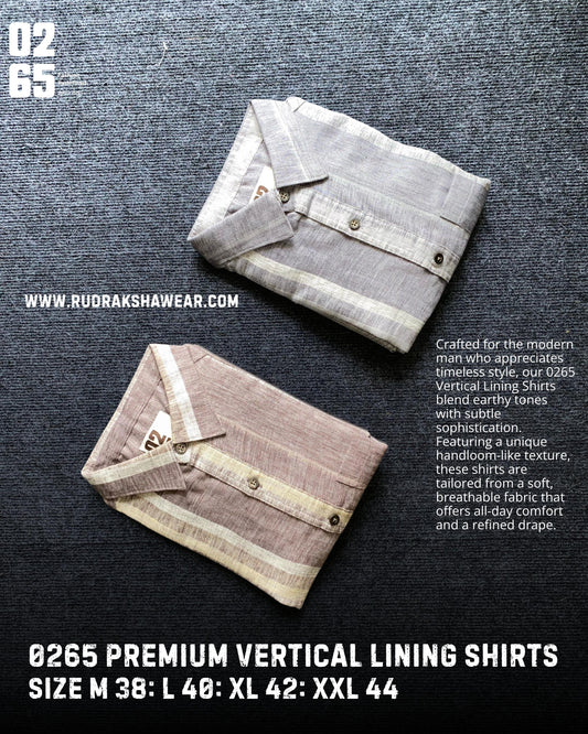 0265 Vertical Lining Full Sleeve Shirt | Premium Cotton