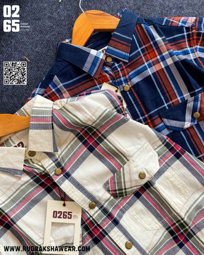 0265 Premium Yarn Dyed Double Pocket Shirt | Metal Snap Buttons | Soft Fabric