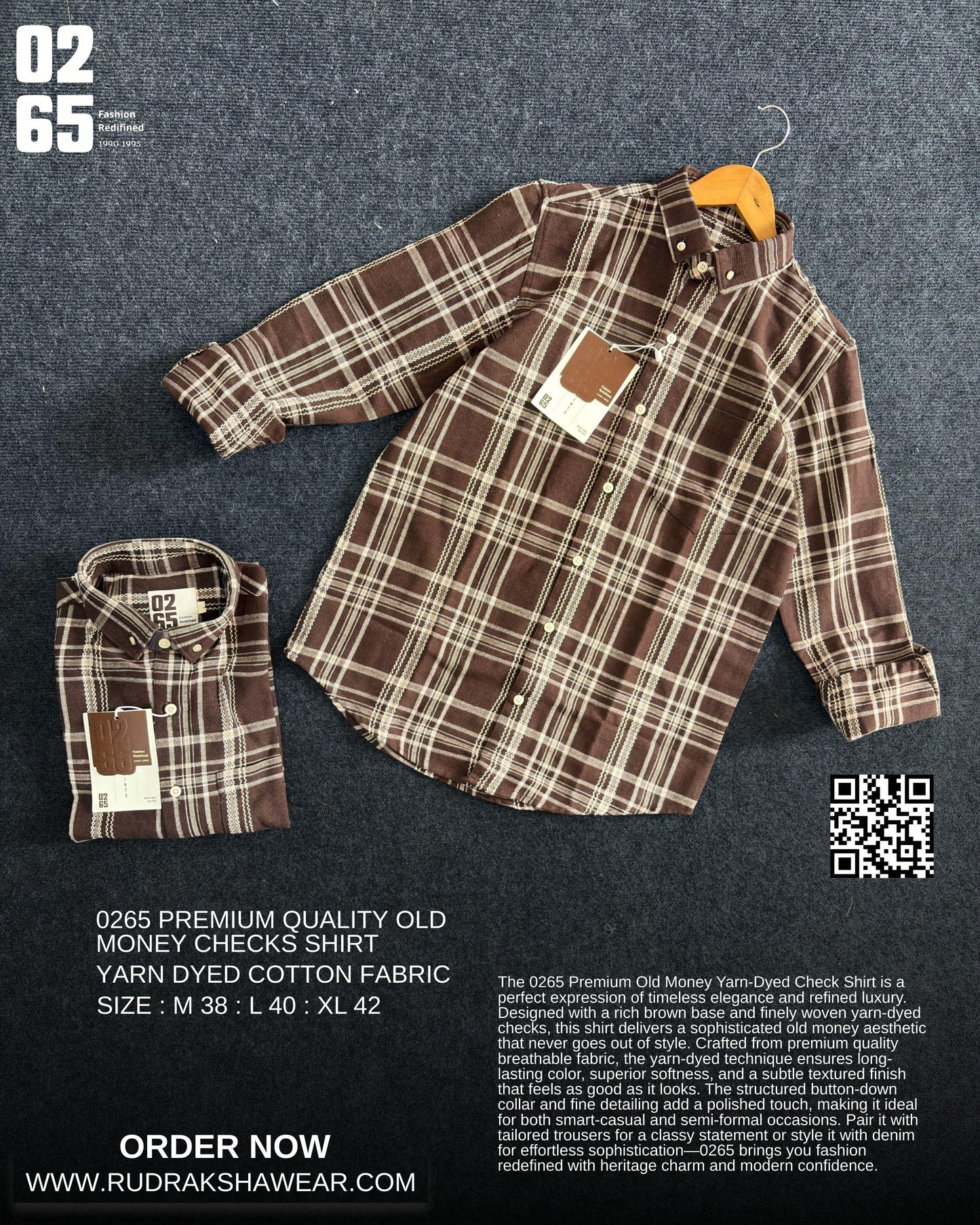 0265 Old Money Textured Checks Shirt | 100% Cotton | Full Sleeve