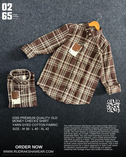0265 Old Money Textured Checks Shirt | 100% Cotton | Full Sleeve