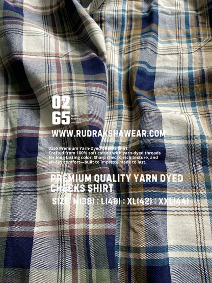 Indigo Full Sleeve Yarn Dyed Checks Shirt- Premium Range By 0265