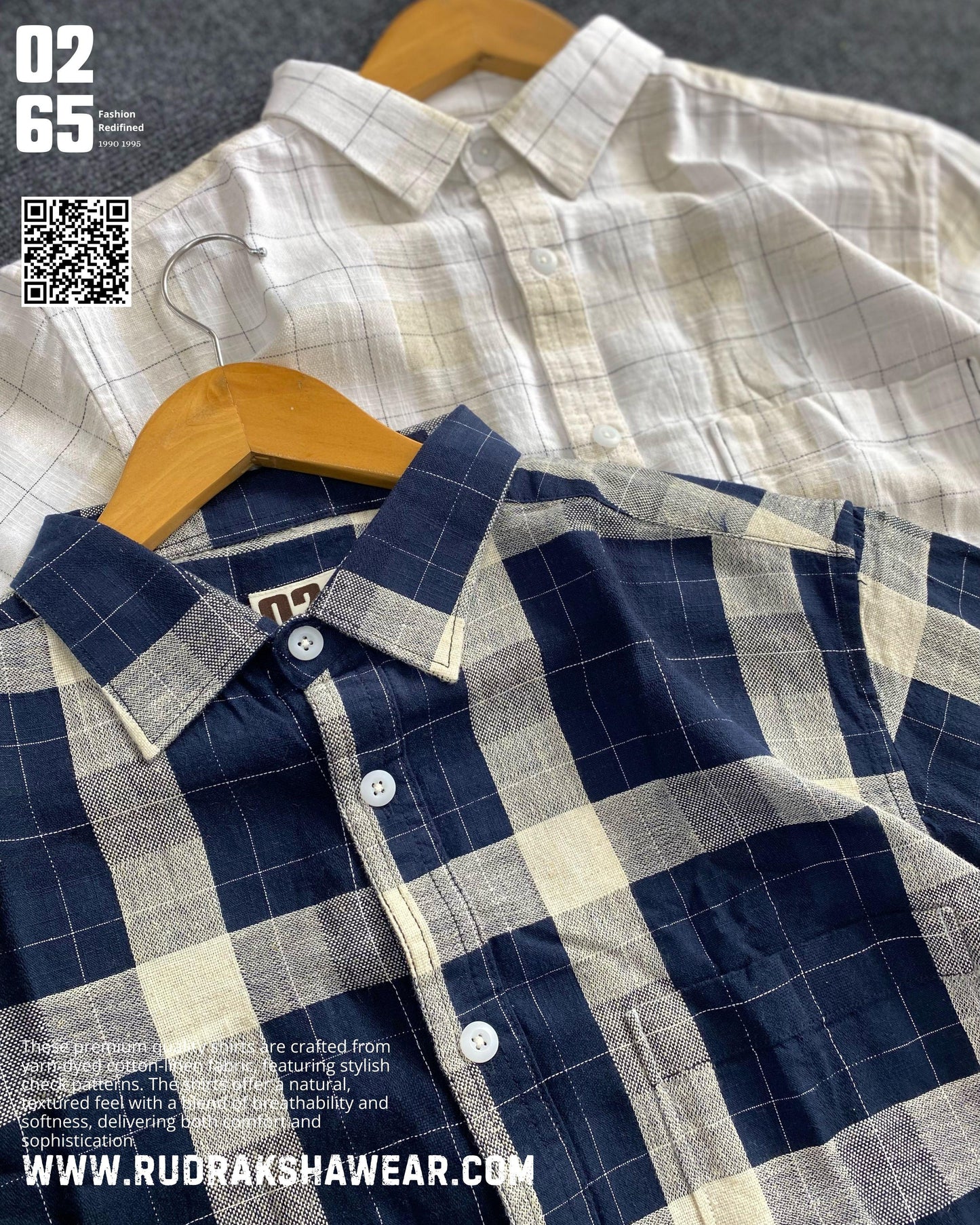0265 Premium Cotton Linen Full Sleeve Yarn Dyed Checks Shirt