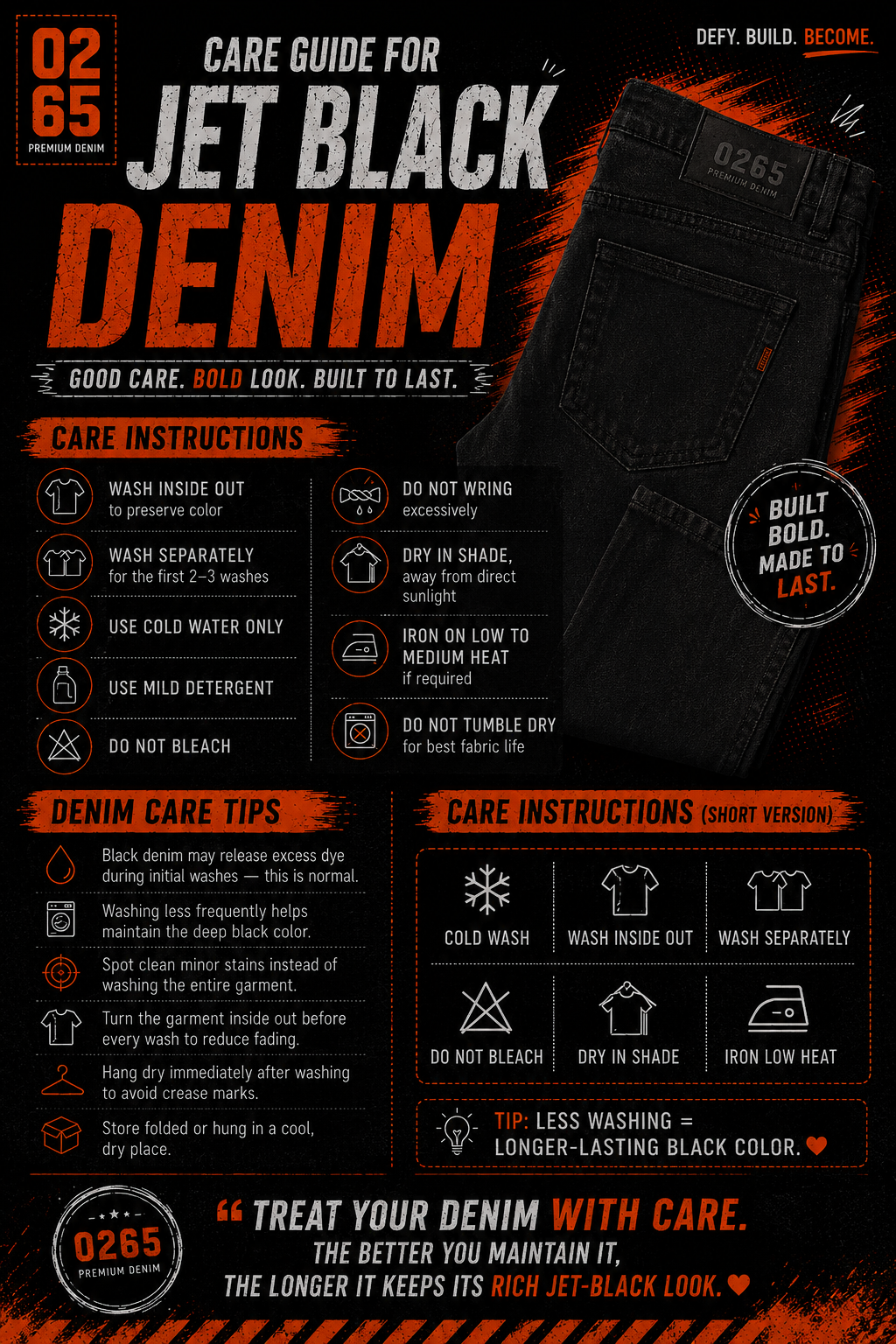 0265 Black Carrot Fit Jeans | Non-Stretchable | Length 39" to 39.5"