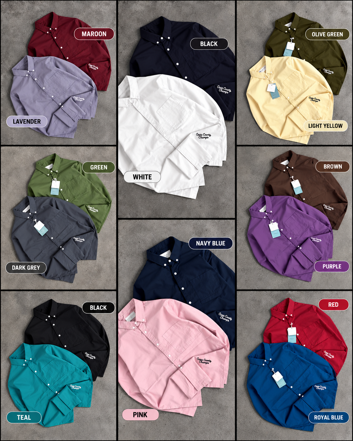 Boxy Fit Full Sleeve Shirt | 100 % Cotton | Button Down Collar | Embroidery at front right bottom