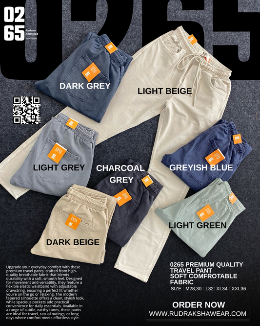 0265 Premium Travel Track Pant | Polo Pockets | Stretchable
