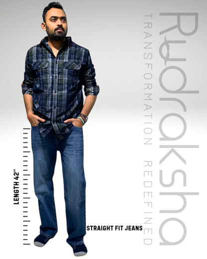 Straight Fit Jeans | Non-Lycra | Length 42" | Bottom 18"