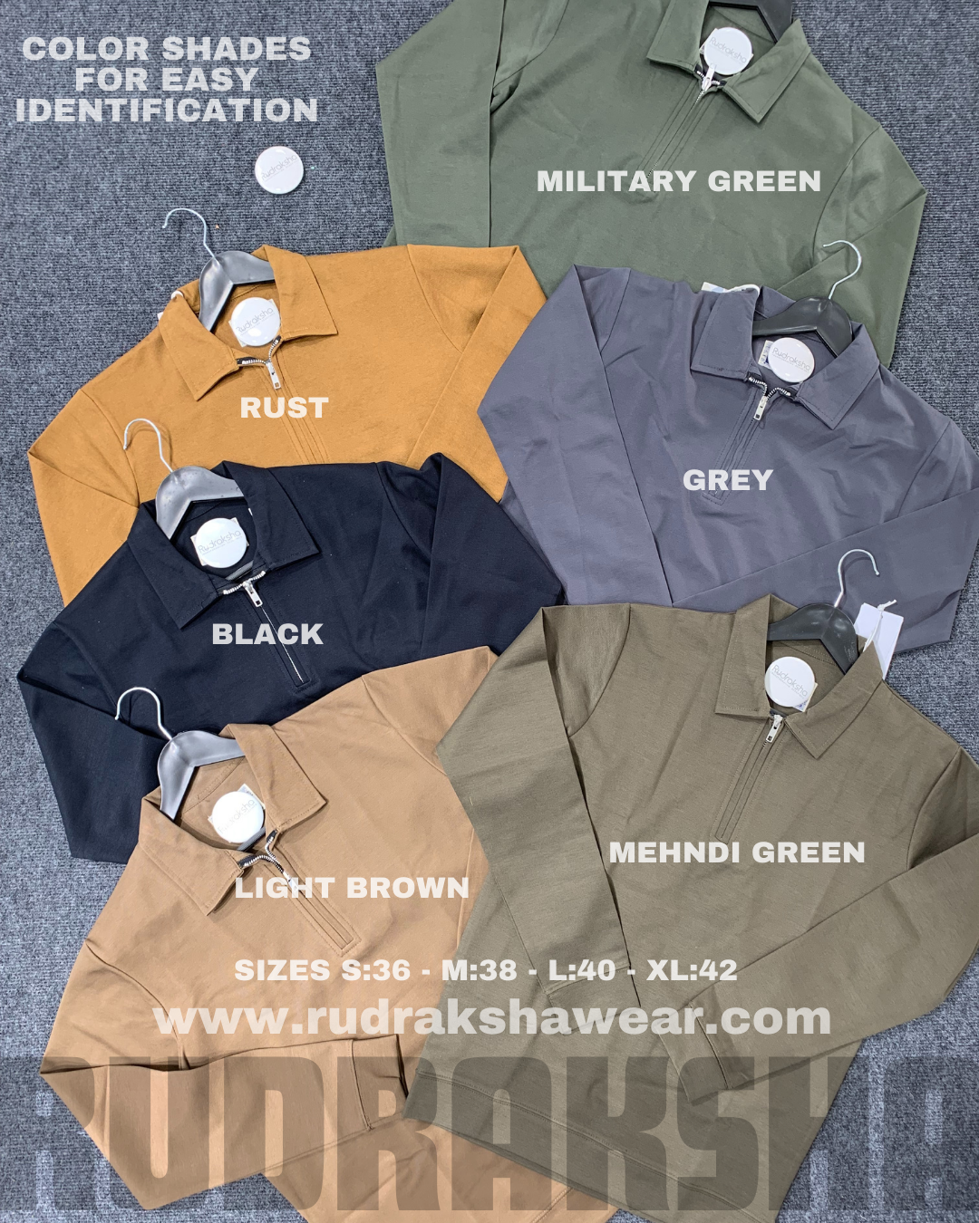 FULL SLEEVE COLLAR T-SHIRTS WITH ZIPPER