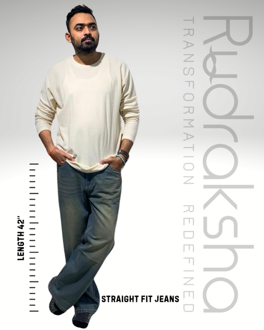 Straight Fit Jeans | Non-Lycra | Length 42" | Bottom 18"