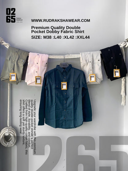 DOUBLE POCKET DOBBY FABRIC SHIRT