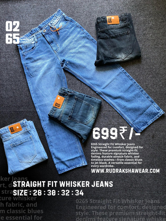 Straight Fit Whisker Jeans By 0265 - NON STRETCHABLE