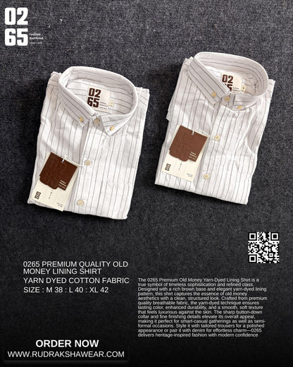 0265 Premium Old Money Vertical Lining Textured Full Sleeve Shirt | 100% Cotton Fabric | Back Side Pleated | Button Down Collar