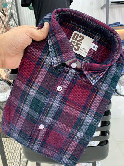 Yarn Dyed Cord Checks Full Sleeve Shirt By 0265